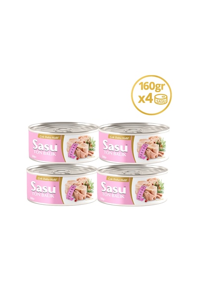 Sasu Light Suda Ton Balığı Bütün Dilim 4 x 160 G