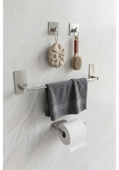 Zift Unique Paslanmaz Çelik Yapışkanlı Banyo Aksesuar Seti-havluluk-tuvalet Kağıdı Askısı-bornoz Askılığı Diğer