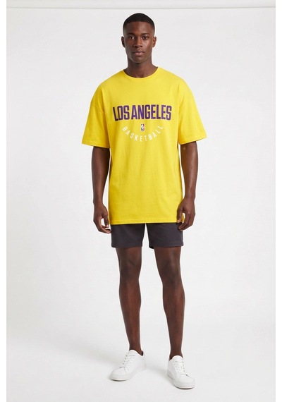 Usa Basketball Los Angeles Sarı Oversize Erkek T-shirt 141951