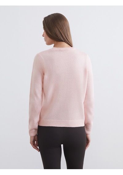 Lcw Comfort Pembe Bisiklet Yaka İnci İşlemeli Kadın Triko Kazak