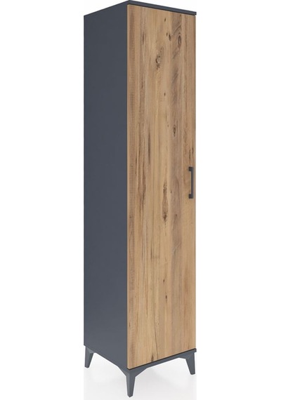Hyperion Dolap 3 Raflı Tek Kapaklı Tek Askılı 44x44x195 Antra... Antrasit