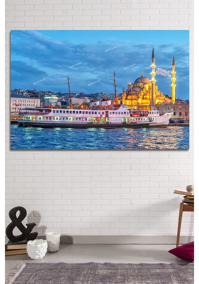 İstanbul Deniz Şehir Tarihi Yarımada Muhteşem Manzara Kanvas Tablo 50 x 35