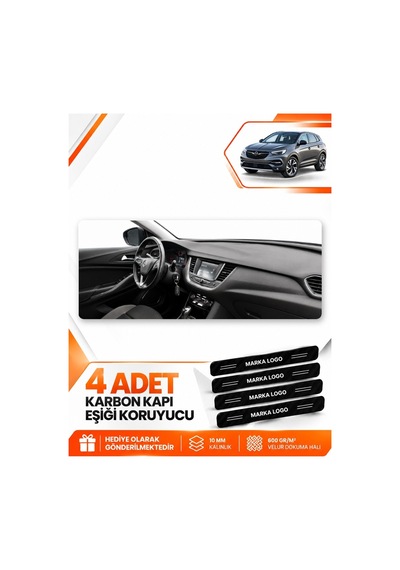 Opel Grandland X 2017-2020 Uyumlu Ön Torpido Koruma Kılıfı Örtüsü - Siyah Kahverengi