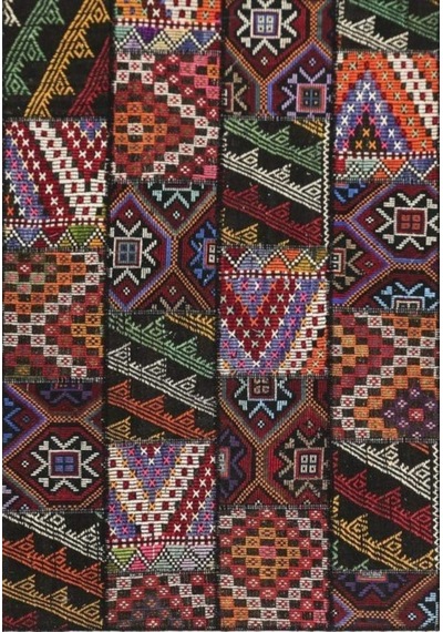 Patchwork El Dokuma Antik Anadolu Kilim Zili 300 X 400 Çok Renkli