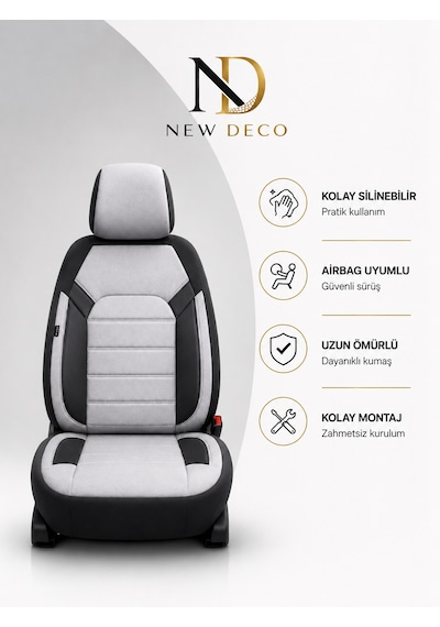 Renault Kadjar 2015-2022 Uyumlu Premium Tay Tüyü Oto Koltuk Kılıfı Airbag Uyumlu 2+1 Fermuarlı Kolçak Uyumlu
