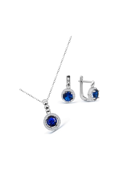 Argentum Concept 925 Ayar Gümüş Mavi Taşlı Minimal Set - S013502