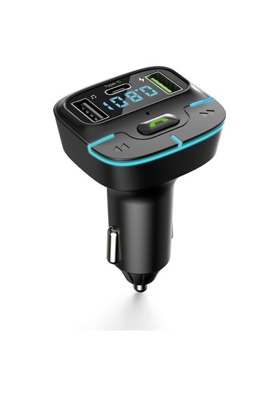 F9 Araç Fm Transmitter 5.3 Bluetooth Araç Kiti Usb Type-c Hızlı Şarj Çıkışlı Çakmaklık Girişli F9