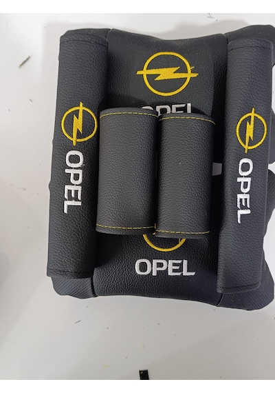 Opel Uyumlu Oto Boyun Yastığı +emniyet Kemer Pedi+kapı Tutma Kolu Koruyucu Sarı