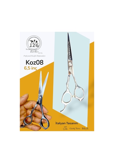 Koz08 6 İnç Profesyonel Saç Sakal Kesim Makası