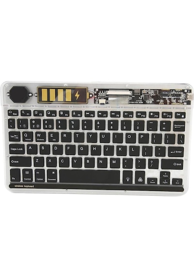 Valkyrie Rgb Bkz-30 7 Renk Bluetooth Şeffaf Türkçe Klavye - Android Apple Uyumlu iOS Windows - Şarjlı - 10 İnç - Multimedia - Ultra İnce Tasarım Bkz30