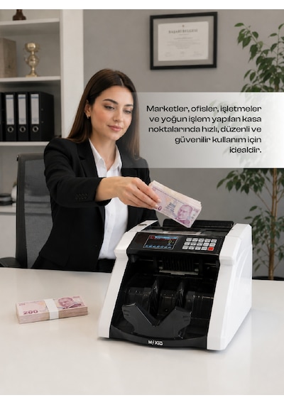 Para Sayma Makinesi - Tl Ve Euro Karışık Para Sayma Ve Dolar Adetli Sayma Özelliği - Mg + Uv + Ir Ge