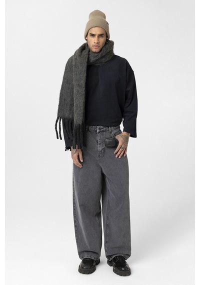 Vamos Super Baggy Fıt Jean V100-01 Gri