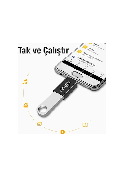 Ally Dişi Usb To Type-c Otg Çevirici Dönüştürücü Adaptör- 5775