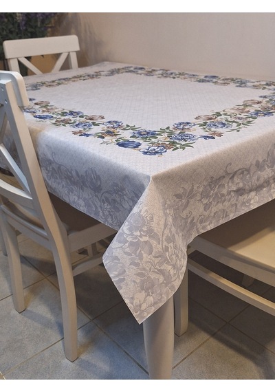 Dora Pano Elyaf Tabanlı Pvc Muşamba - Desenli Silinebilir 115 X 140 Hazır Masa Örtüsü Mavi