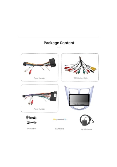 Hyundaı Accent Blue 2011-2016 Multimedya Navigasyon Usb Kamera Carplayer 6 Ram