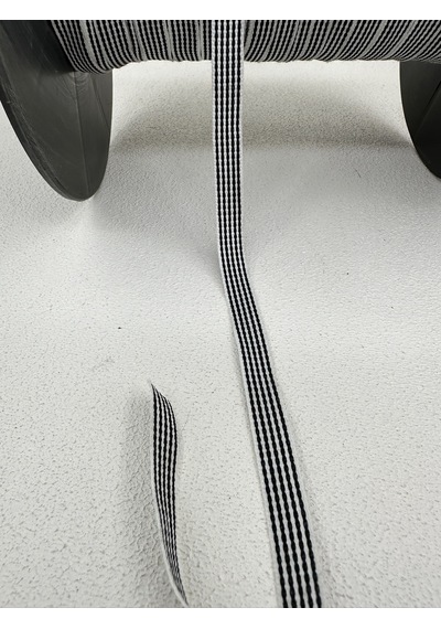 1 Cm Çizgili Şerit-5 Metre-beyaz/siyah