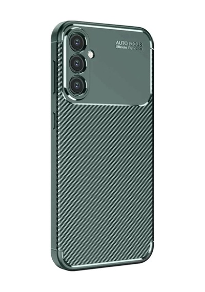Newface Samsung Galaxy S25 Kılıf Auto Focus Karbon Kapak - Koyu Yeşil