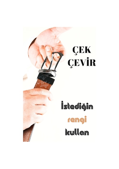 Parscraft Hakiki Deri Çift Taraflı Erkek Kemer 4 Cm Taba - Siyah