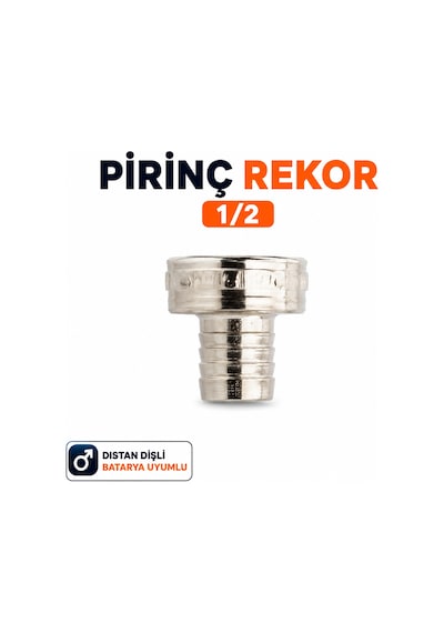 Pirinç Rekor 1/2 Set İç Dişli Dış Dişli Batarya Uyumlu Hortum Bağlantı Rekoru