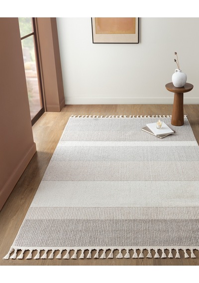 Madame Coco Andray Saçaklı Halı - Gri - 200x300 Cm 8684427028674 Gri 200 X 300 Gri
