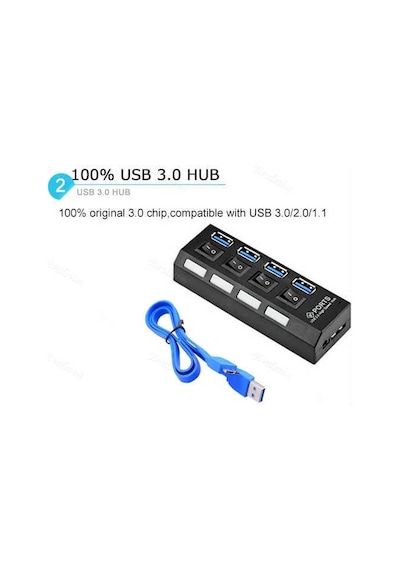 4 Port Usb 3.0 Çoklayıcı Hub Anahtarlı Işıklı On Off 4579P
