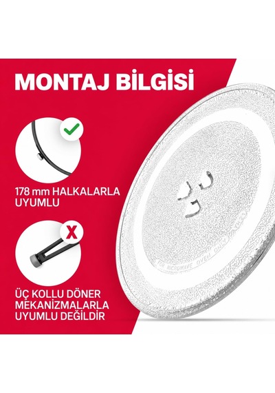 Mikrodalga Fırın Cam Tepsi Tabak 24,5 Cm Çaplı Delikli Diğer