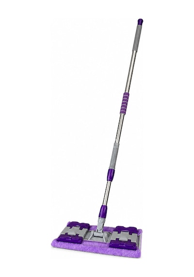 Mandallı Mop Paspas Kıskaçlı Bez Takmalı Yer, Duvar Ve Cam Temizlik Mopu 1 Adet Yedek Bez Hediyeli 180 Döner Başlık Teleskopik Sap 88-132 Cm 2'li Set