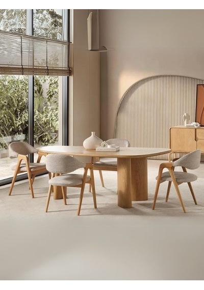 Lorenza Ahşap Sandalye Natural - Krem