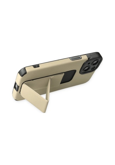 Newface - 335 - iPhone Uyumlu 14 Plus Kılıf Mega Standlı Silikon - Novapazr - - Gold