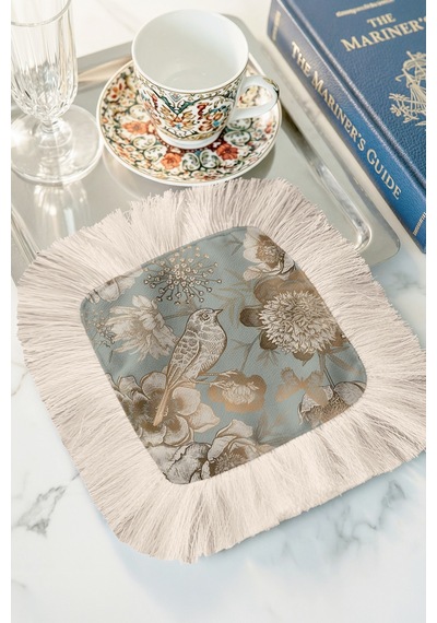 Lüks Kuş Çiçek Saçaklı Bohem Sunum Peçetesi - Doğal Vintage Bohem Mavi Bej Bardak Altlığı Mendil Mat Yağmur Lila Lüks Kuş Çiçek Saçaklı Bohem Sunum Peçetesi - Doğal Vintage Bohem Mavi Bej Bardak Altlığı Mendil Mat Yağmur Lila
