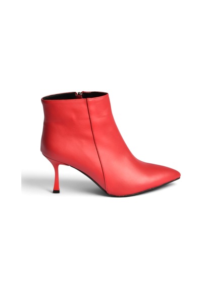 Fox Shoes N282102109 Kırmızı İnce Topuklu Sivri Burun Kadın Bot