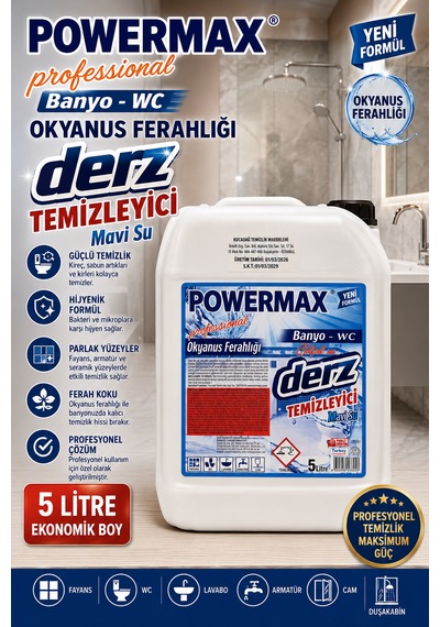 Powermax Derz Temizleyici 5 Litre Profesyonel Derz Ve Fayans Temizlik Ürünü