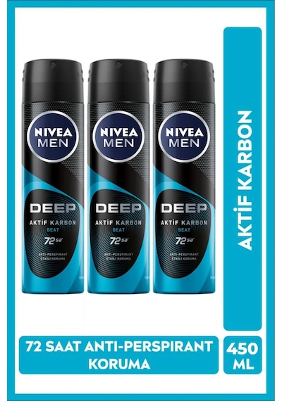 Erkek Deep Beat Aktif Karbon Deodorant 150 Ml X 3 Adet 84367337