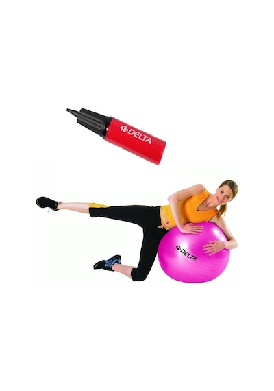 Delta 65 CM Fuşya Deluxe Pilates Topu ve Çift Yönlü Pompa Seti