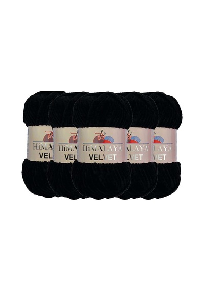 Himalaya Velvet Kadife El Örgü İpi 100 Gr Amigurumi Oyuncak İpi 90011 Siyah
