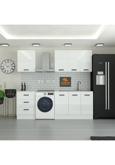 185 Cm Mutfak Dolabı Beyaz Mdf Kapak Tezgah Dahil Yrkn185 97 Beyaz