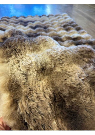 Hoom Rugs Rabbit 420 Multi Kahve Çift Renkli Peluş Halı Çok Renkli