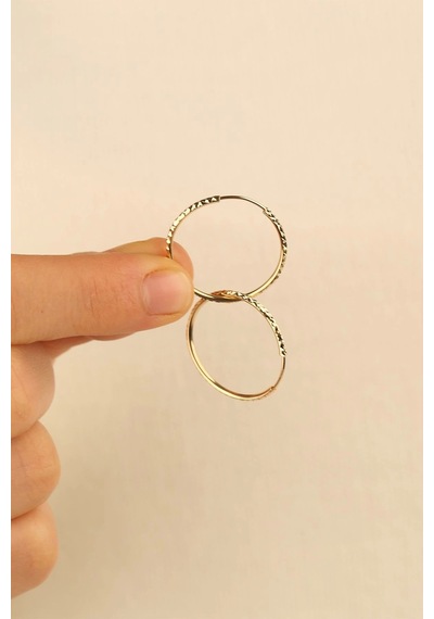 14 Ayar 2.3 Cm Halka Altın Küpe