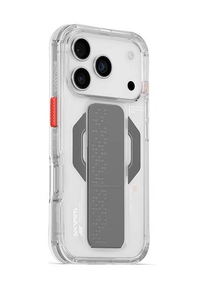 Apple Uyumlu iPhone 17 Pro Max Kılıf Skinarma M-safe Şarjlı Airbag Tasarımlı Standlı Haxa Kapak Şeffaf Şeffaf