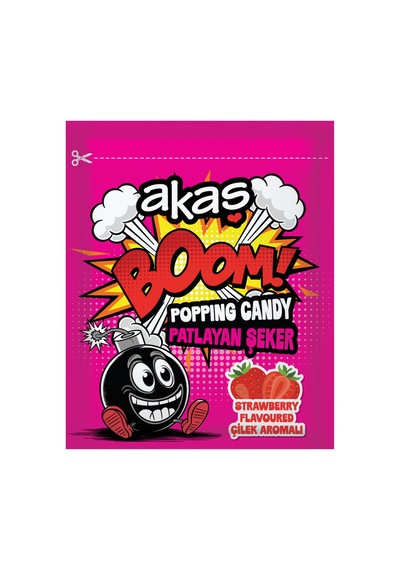 Akaş Boom Çilek Aromalı Patlayan Şeker 4 Gr