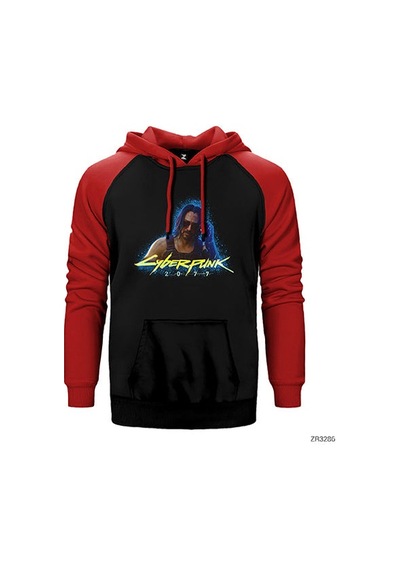 Cyberpunk 2077 Keanu Reeves Gri Renk Reglan Kol Sweatshirt / Hoodie