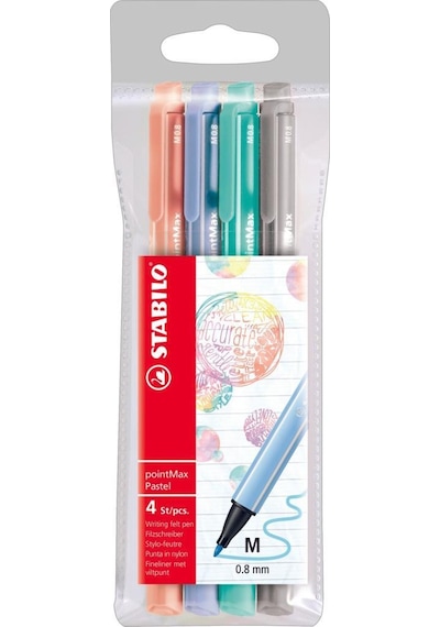 Stabilo Pointmax Pastel Renkler Keçe Uçlu Kalem 4'lü