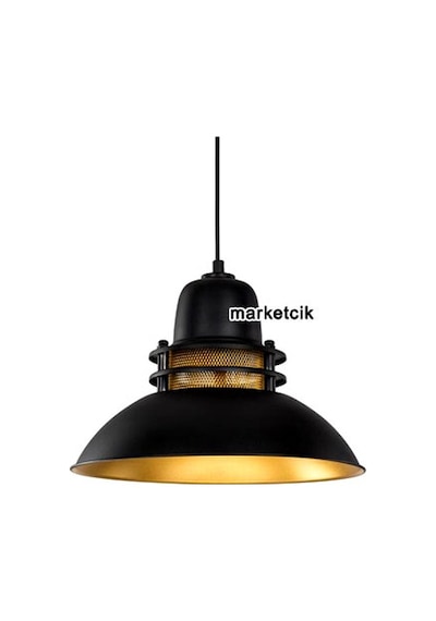 Cata Ct-8248 Dekoratif Siyah Retro Sarkıt. Tekli Modern Avize Altın - Siyah