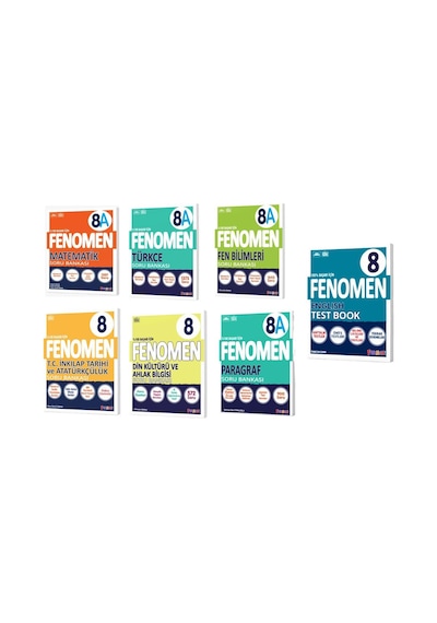 Fenomen 8. Sınıf A Mat+fen+türkçe+paragraf+din+inkılap+fen+ Test Book+ 7kitap