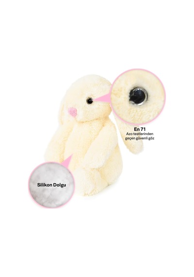 Peluş Tavşan Uyku Arkadaşı 45 Cm, Uzun Kulaklı Yumuşak Bunny Plush, Çocuk Ve Bebekler İçin Sarı