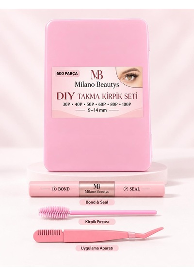 Milano Beautys Takma Kirpik Seti Kitap Model 600 Parça 30p 40p 50p 60p 80p 100p Komple Set