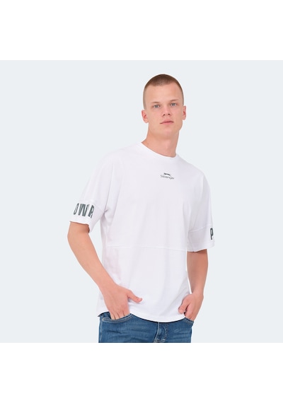 Slazenger VISION Erkek Oversıze Beyaz Tişört