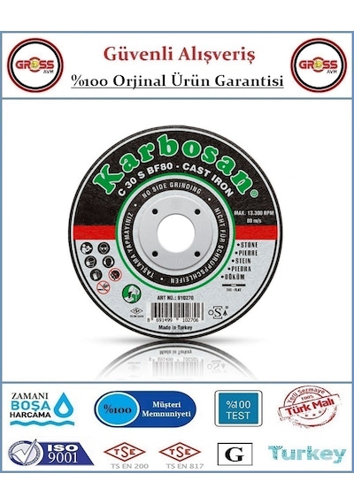 Karbosan Mermer Kesme Disk Taşı - 230mm