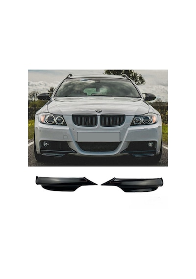 BMW E90 2005-2009 PLASTİK PARLAK SİYAH ÖN FLAP