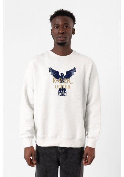 The Fall Of The House Of Usher Raven Beyaz Erkek 2ip Sweatshirt 001